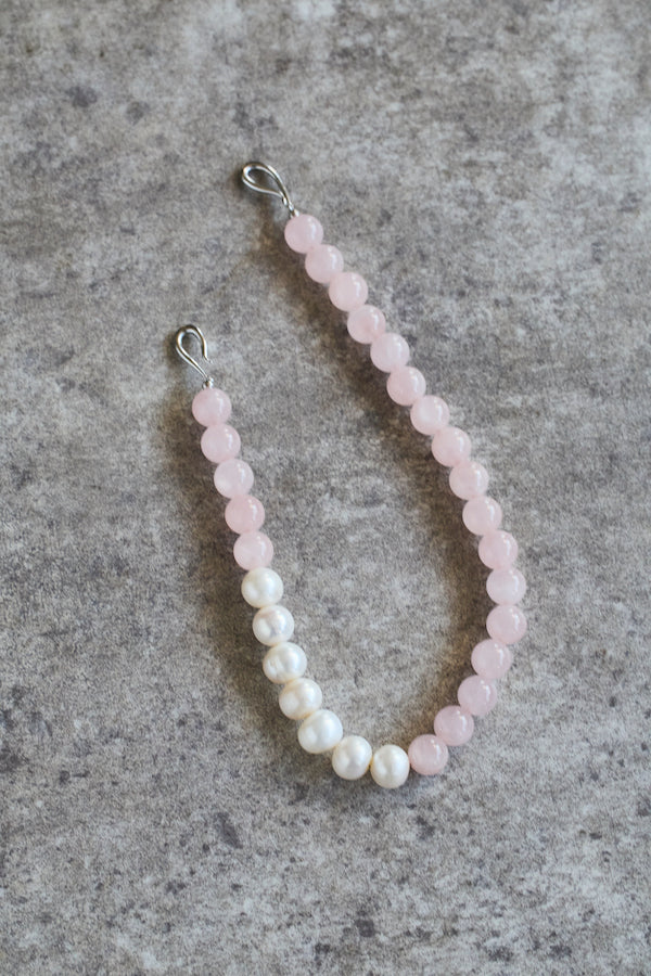【TRACY】PINK QUARTZ x BAROQUE PEARL CHOKER