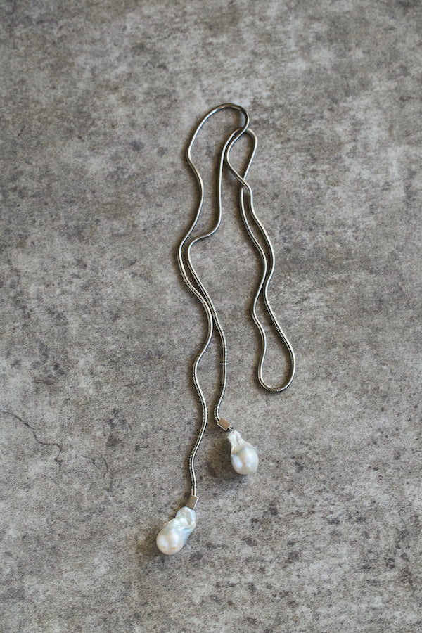 【SYLVIE】SNAKE CHAIN BELT WITH BAROQUE PEARLS