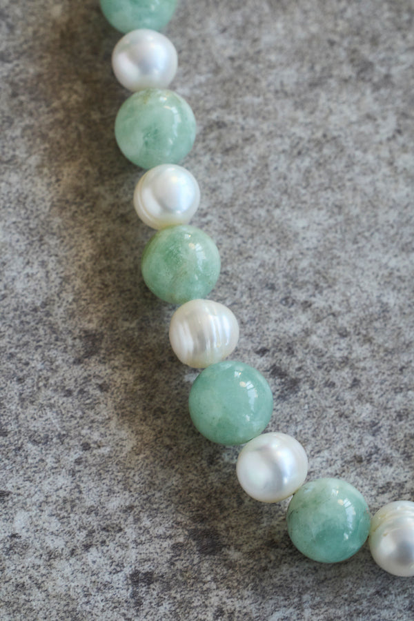 【CHRISTINA】AQUAMARINE x BAROQUE PEARL CHOKER
