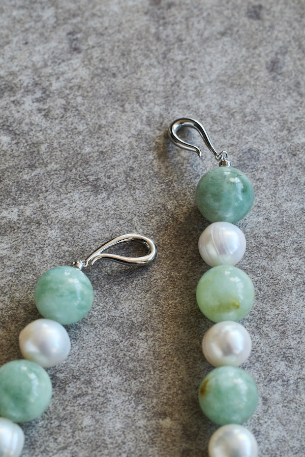 【CHRISTINA】AQUAMARINE x BAROQUE PEARL CHOKER