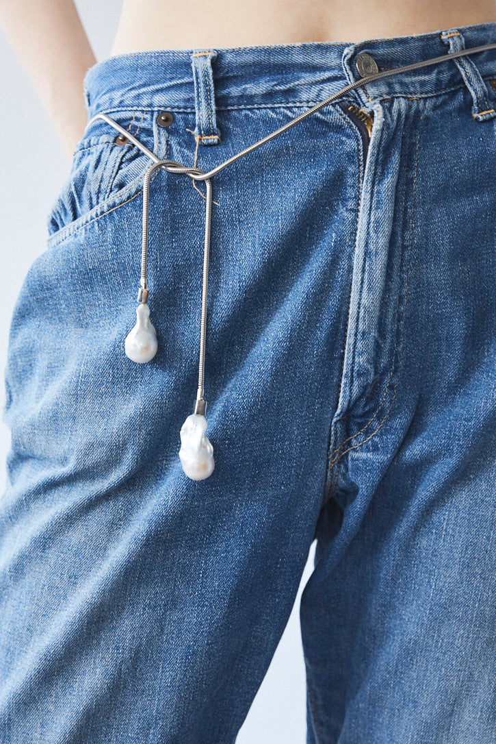 【SYLVIE】SNAKE CHAIN BELT WITH BAROQUE PEARLS