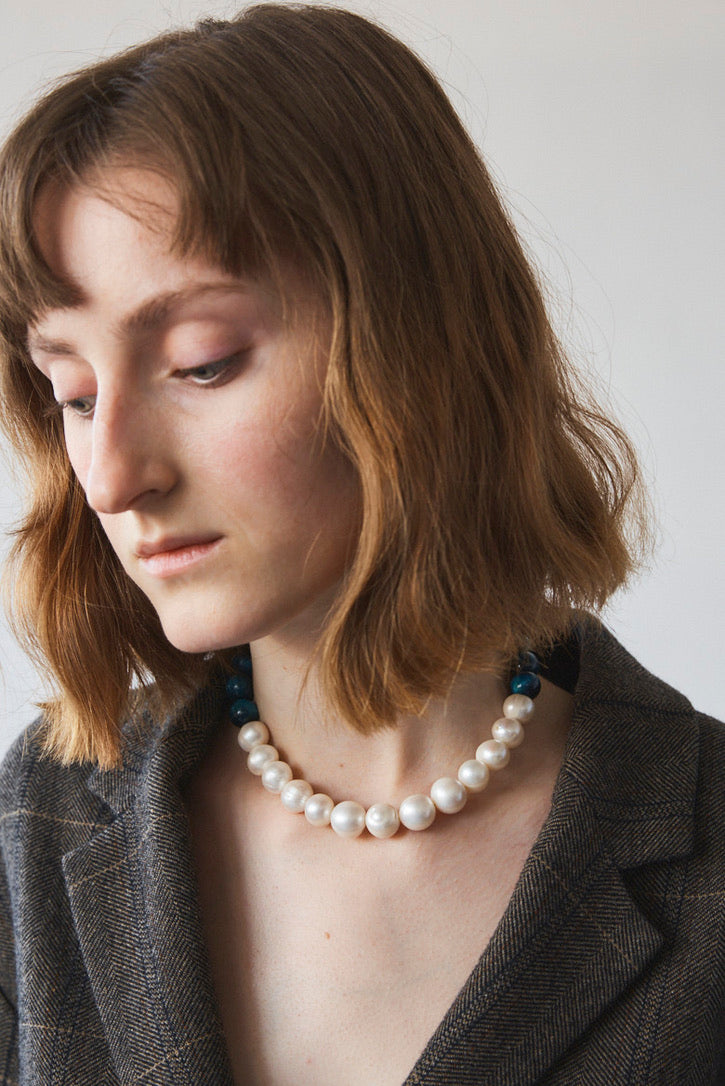 【BENAZIR】TIGER EYE x BAROQUE PEARL CHOKER