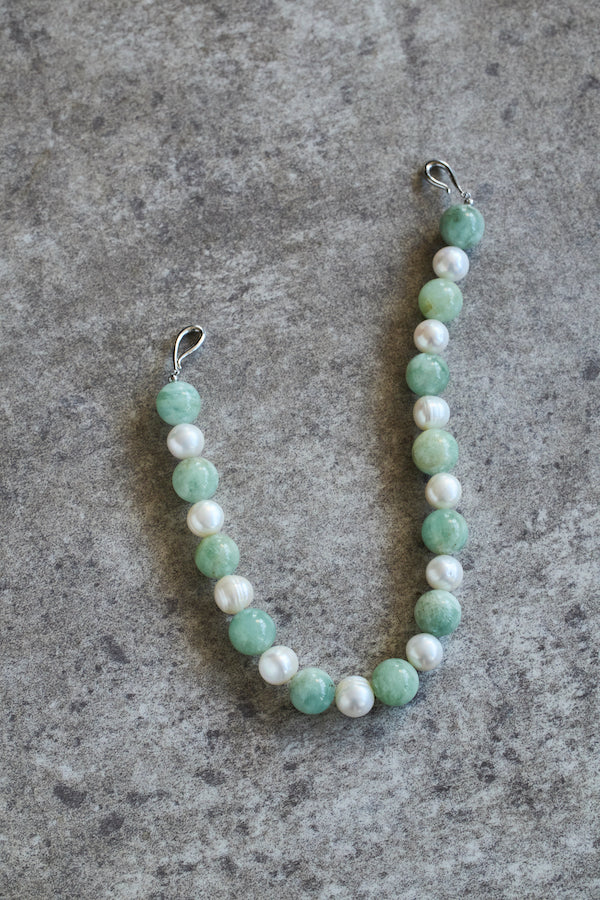【CHRISTINA】AQUAMARINE x BAROQUE PEARL CHOKER