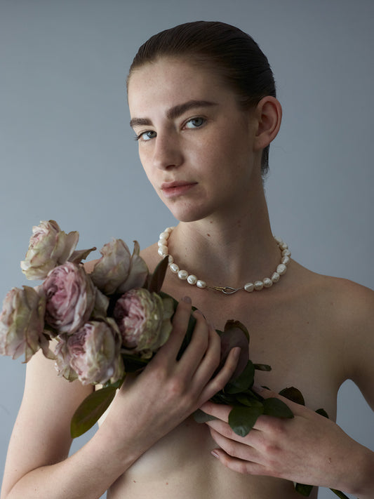 【LESLEY】 BAROQUE PEARL CHOKER NECKLACE & BRACELET